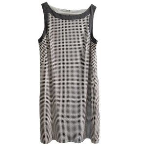 NWT Ann Taylor Petite Small PS Lined Sleeveless Checkered Black Dress 1059